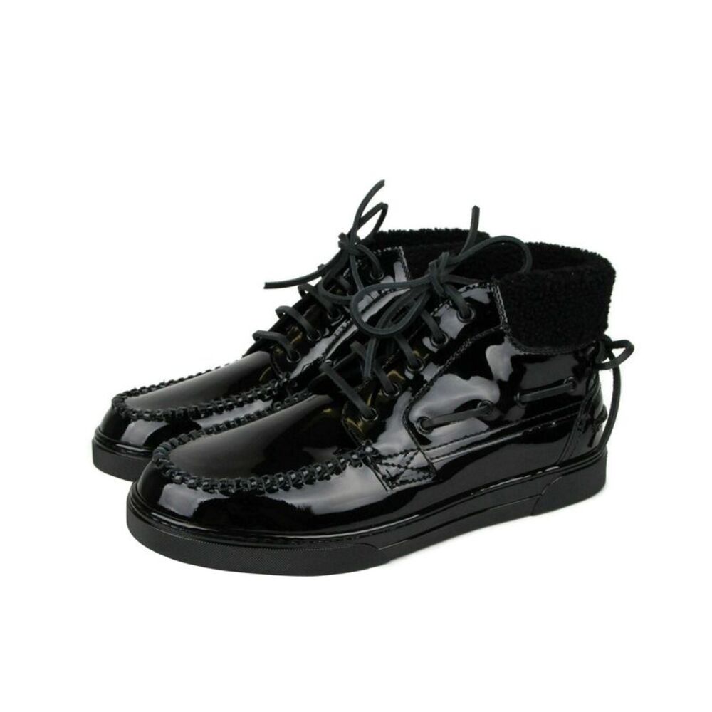 Saint Laurent Men's Black Patent Leather Hi Top Sneakers (40 EU / 7 US) - Picture 4 of 8